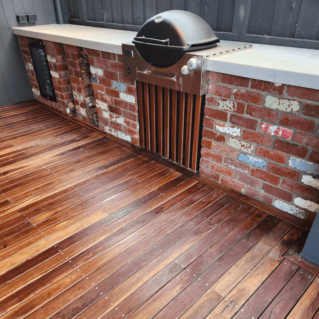 Oiled Timber Deck With Brick BBQ