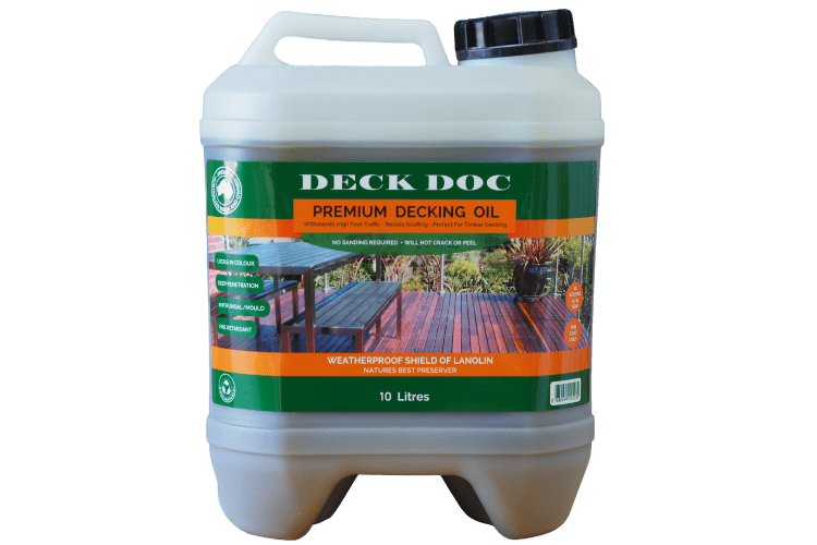 1 x 10L Clear Drum of Deck Dock 'Premium Decking Oil' with Green Label