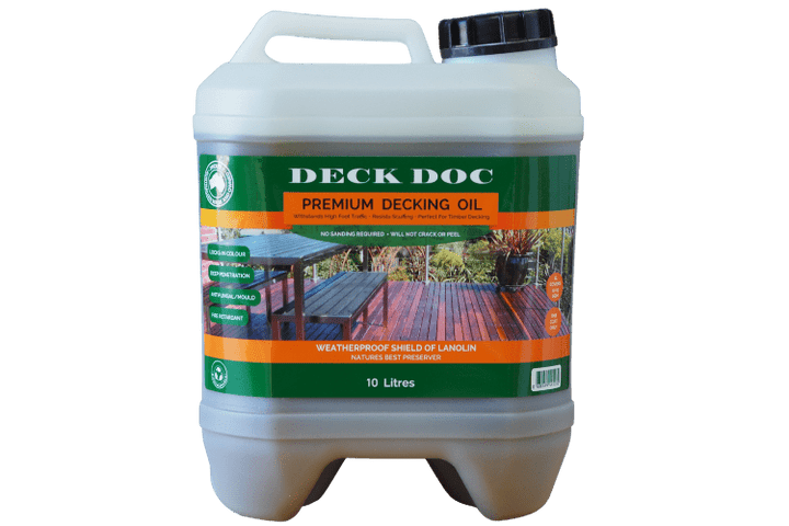 1 x 10L Clear Drum of Deck Dock 'Premium Decking Oil' with Green Label