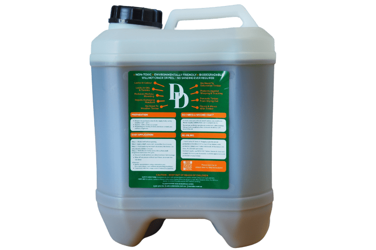 1 x Clear 10L Drum of Deck Dock Green Instructions Label