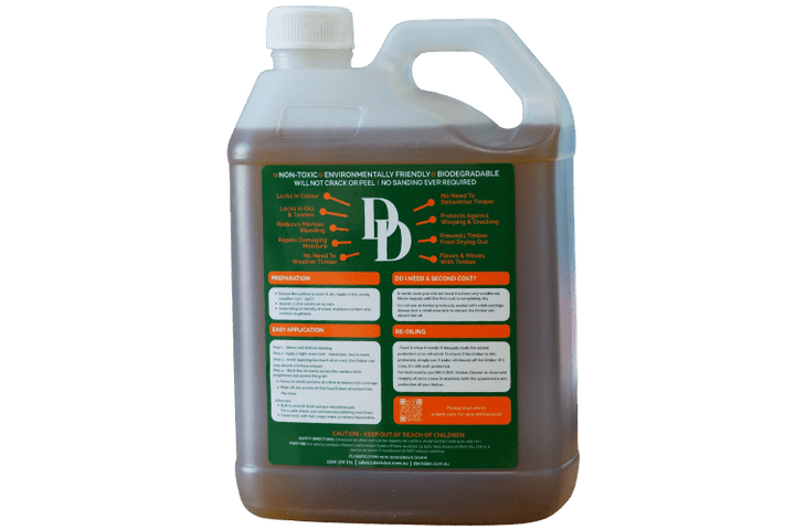 1 x Clear 4L Drum of Deck Dock Green Instructions Label
